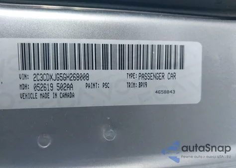 2016 Dodge Charger Sxt z USA, uszkodzony, nr VIN 2C3CDXJG5GH268008